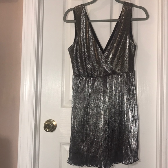 Forever 21 Silver Surplice Mini Dress - Picture 2 of 5